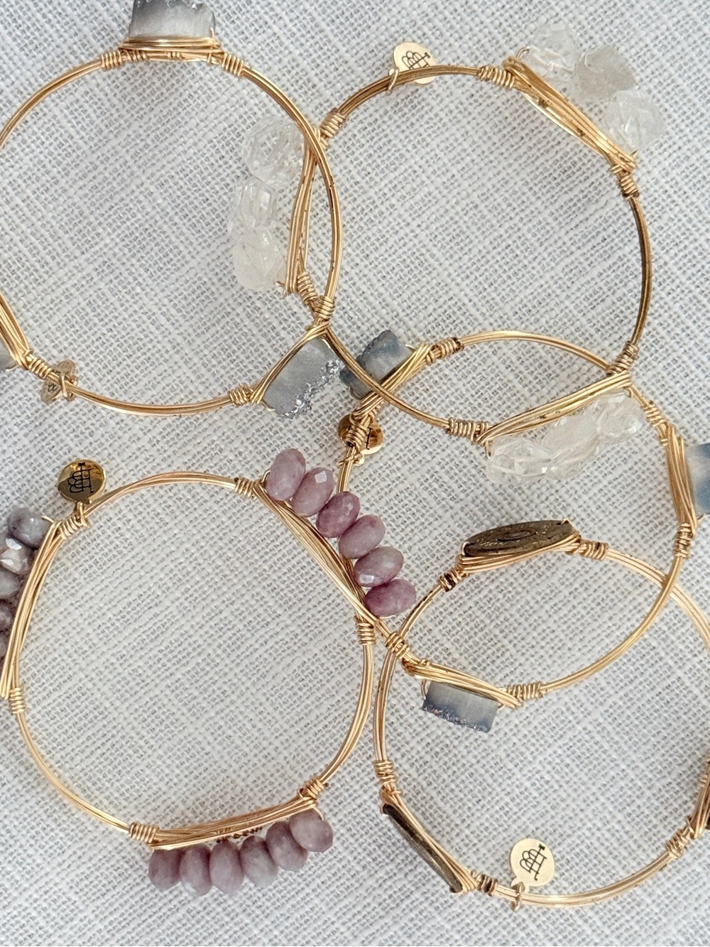 5-Pc Bourbon & Bowties Curated Bracelet Set • Druzy, Quartz & Shotgun Shell - Picture 7 of 7